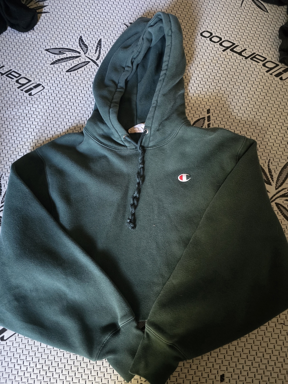 Champion Cropped Green Hoodie